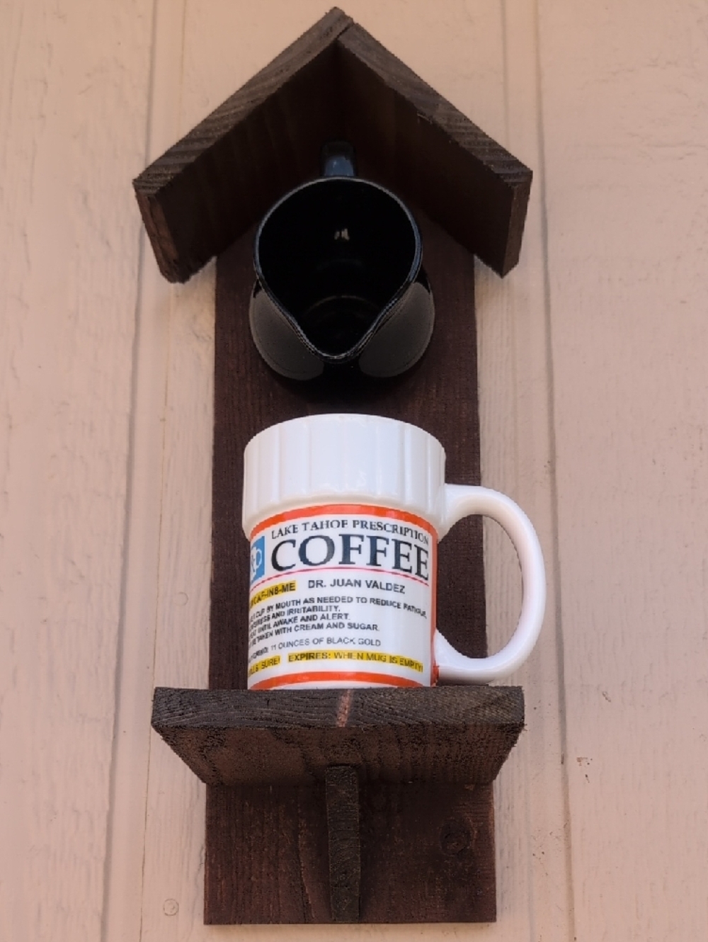 Rustic Wooden Handmade Bird Feeder Take Your Meds - Picture 5 of 16